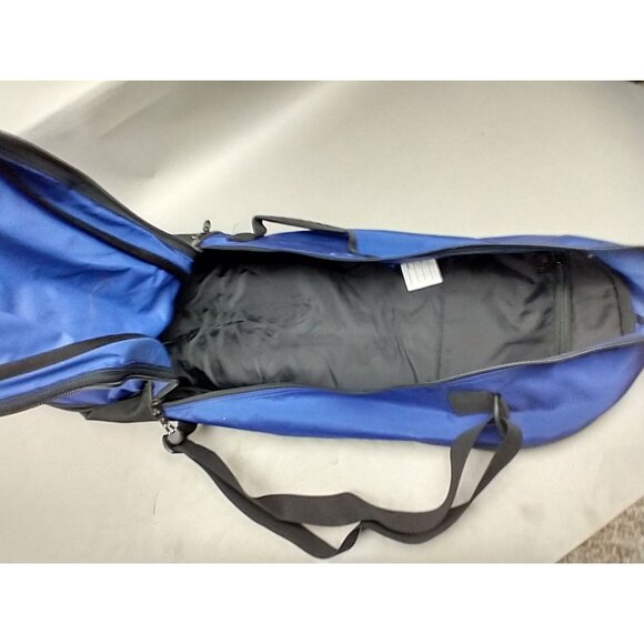 LL Bean Travel Bag Snowshoe 10x33” Blue Black Side Zip Carry Case Only - Picture 3 of 8